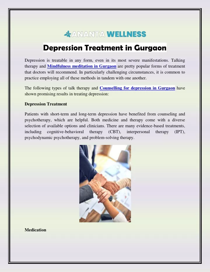 depression treatment in gurgaon