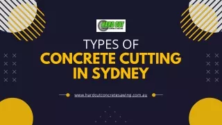 Types of concrete cutting in Sydney
