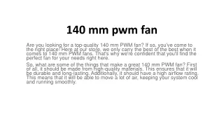 140 mm fan vs 12p mm fan-converted