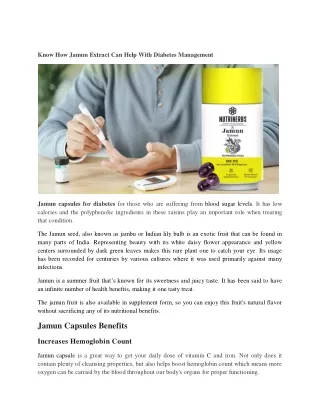 know how jamun extract can help with diabetes