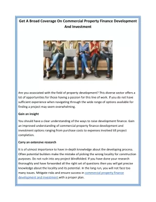 get a broad coverage on commercial property