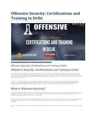 offensive security certifications and training