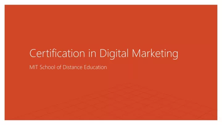 certification in digital marketing