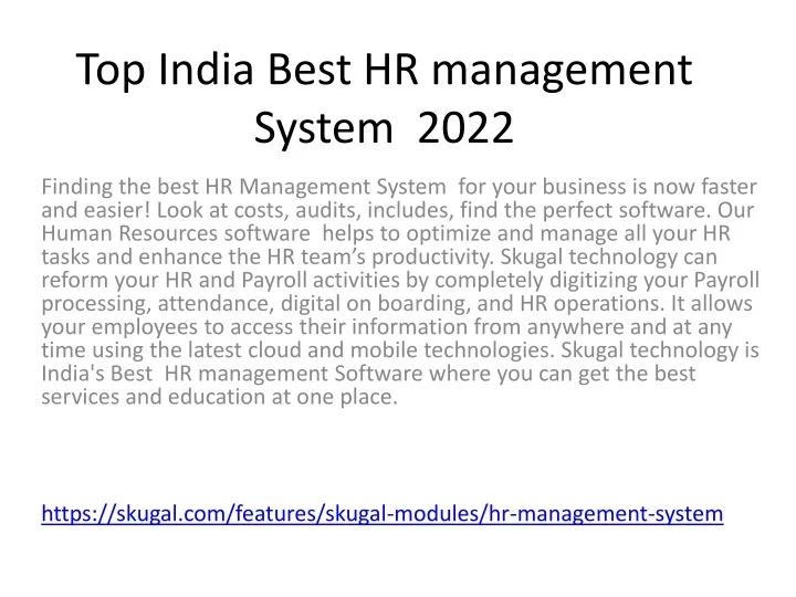 top india best hr management system 2022