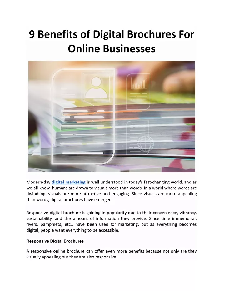 9 benefits of digital brochures for online