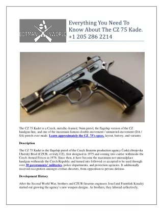 Everything You Need To Know About The CZ 75 Kade.  1 205 286 2214