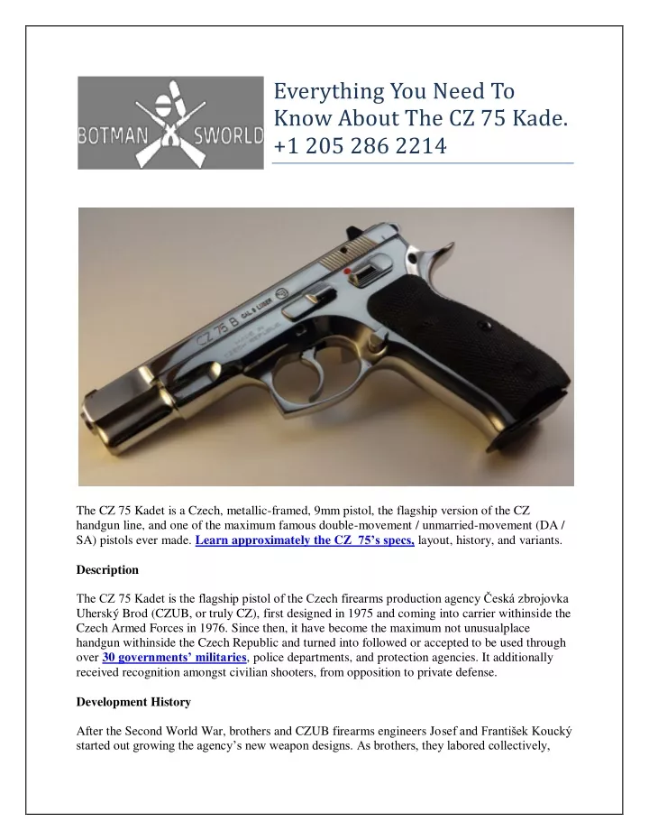 everything you need to know about the cz 75 kade