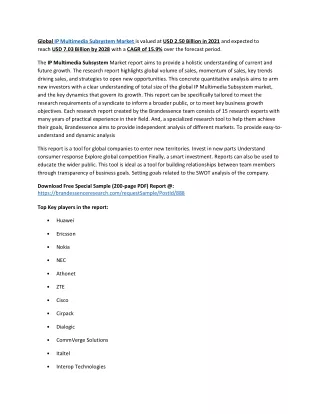 global ip multimedia subsystem market is valued