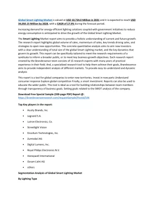 global smart lighting market is valued