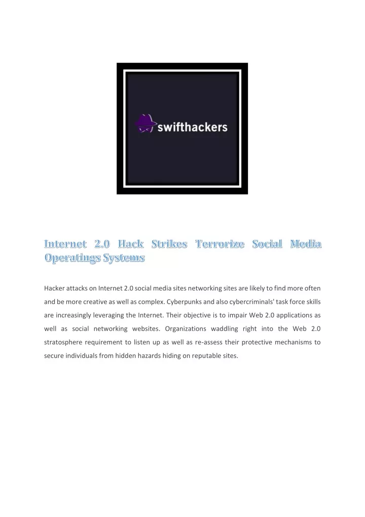 hacker attacks on internet 2 0 social media sites