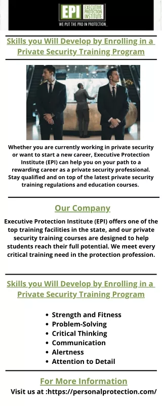 skills you will develop by enrolling in a private