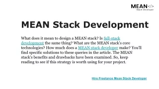 mean stack development