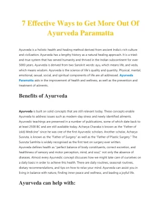 7 Effective Ways to Get More Out Of Ayurveda Paramatta