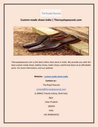 Custom made shoes india  Theroyalepeacock