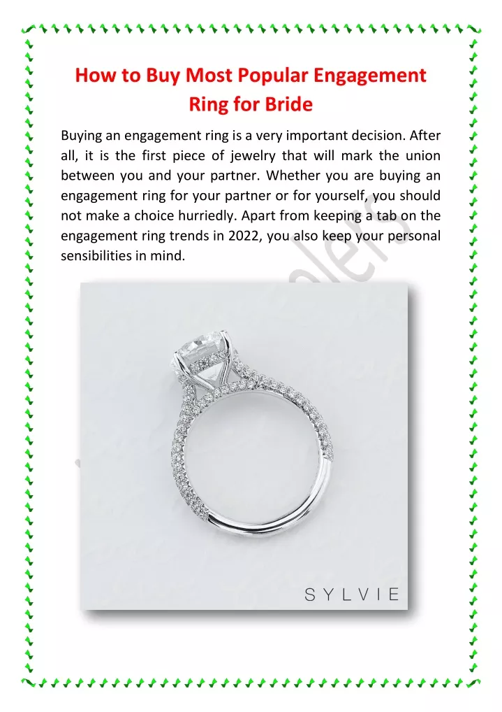 how to buy most popular engagement ring for bride