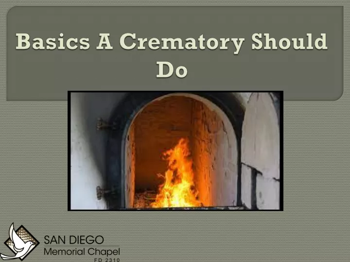 basics a crematory should do