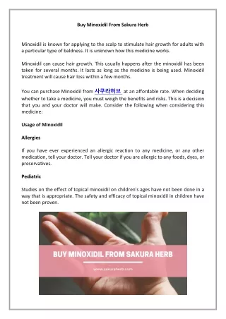 Buy Minoxidil From Sakura Herb