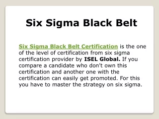 What is Six Sigma Black Belt Certification | PDF
