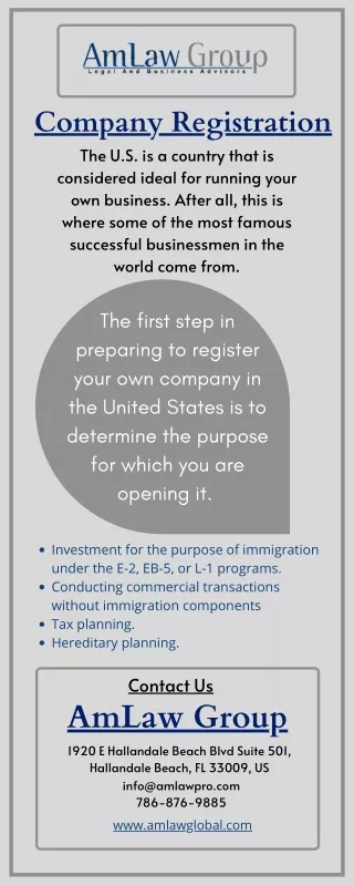 Company Registration In The U.S.