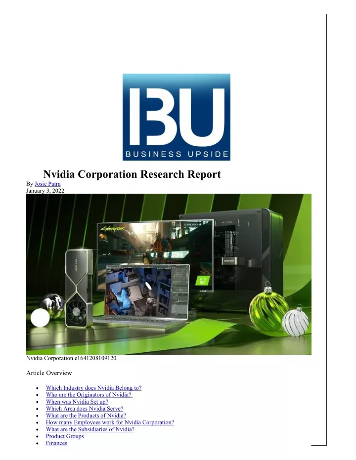 nvidia corporation research report by josie patra