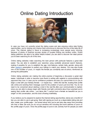 online dating introduction