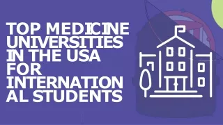 Top Medicine Universities In The USA For International Students