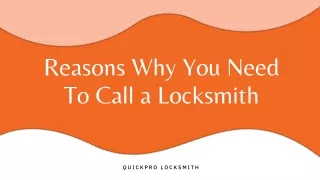 reasons why you need to call a locksmith