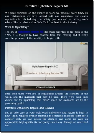 furniture upholstery repairs nz