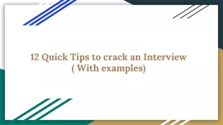 12 quick tips to crack an interview with examples