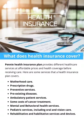 What does health insurance cover