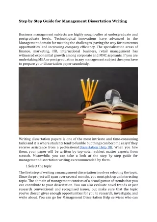 step by step guide for management dissertation