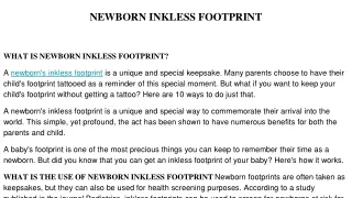 NEWBORN INKLESS FOOTPRINT