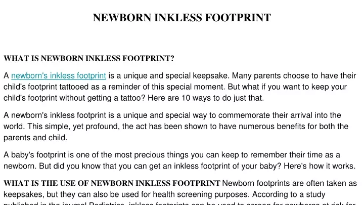 newborn inkless footprint what is newborn inkless