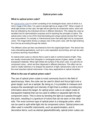 Optical prism cube