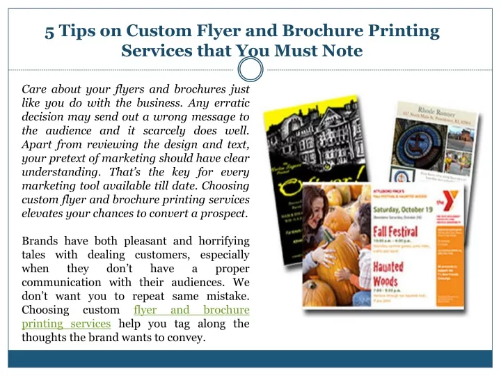 5 tips on custom flyer and brochure printing services that you must note