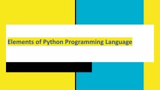 elements of python programming language