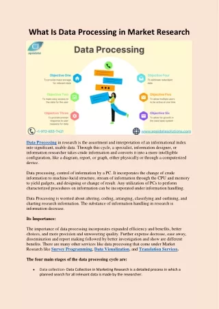 what is data processing in market research
