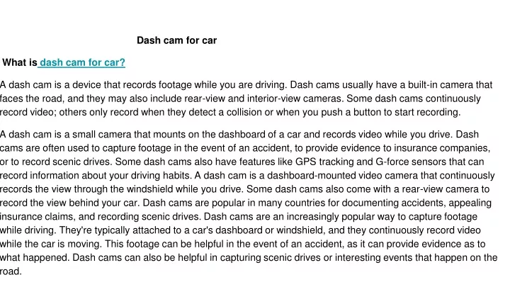 dash cam for car what is dash cam for car a dash