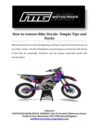 How to remove Bike Decals- Simple Tips and Hacks