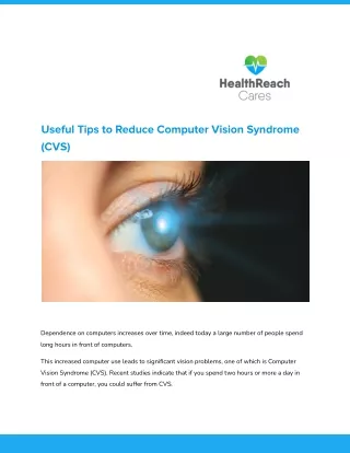 useful tips to reduce computer vision syndrome cvs