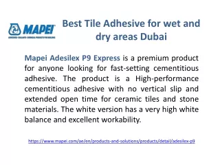 Best Tile Adhesive for wet and dry areas | Mapei