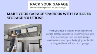 make your garage spacious with tailored storage