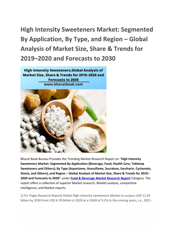 high intensity sweeteners market segmented