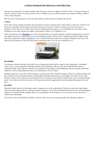 a guide to choosing the best mattress for a good