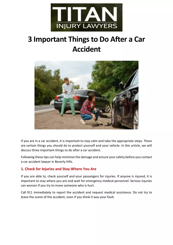 3 important things to do after a car accident
