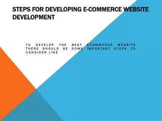 steps for developing e commerce website development