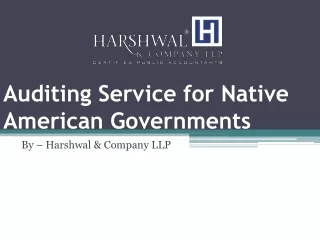Auditing Service for Native American Governments – HCLLP