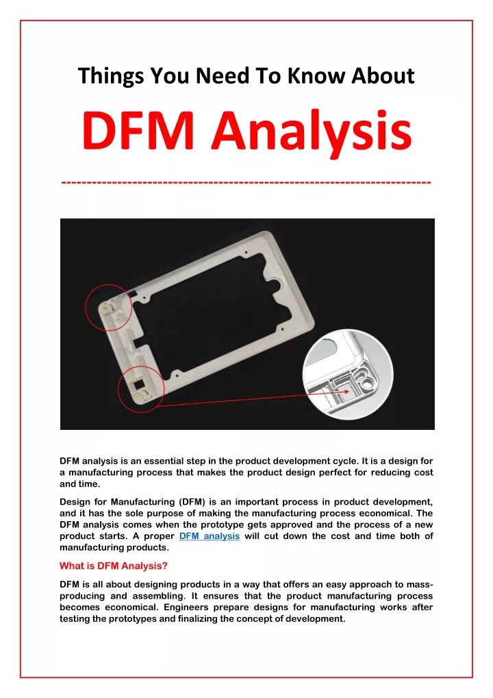 things you need to know about dfm analysis