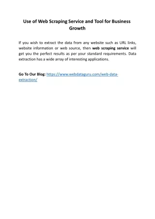 use of web scraping service and tool for business