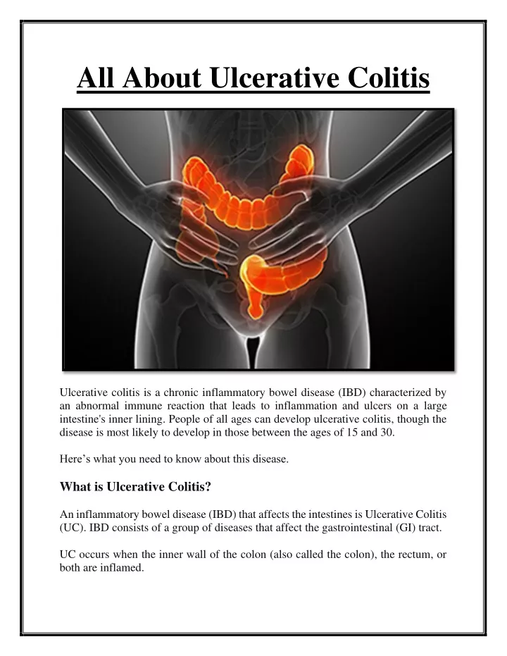 all about ulcerative colitis